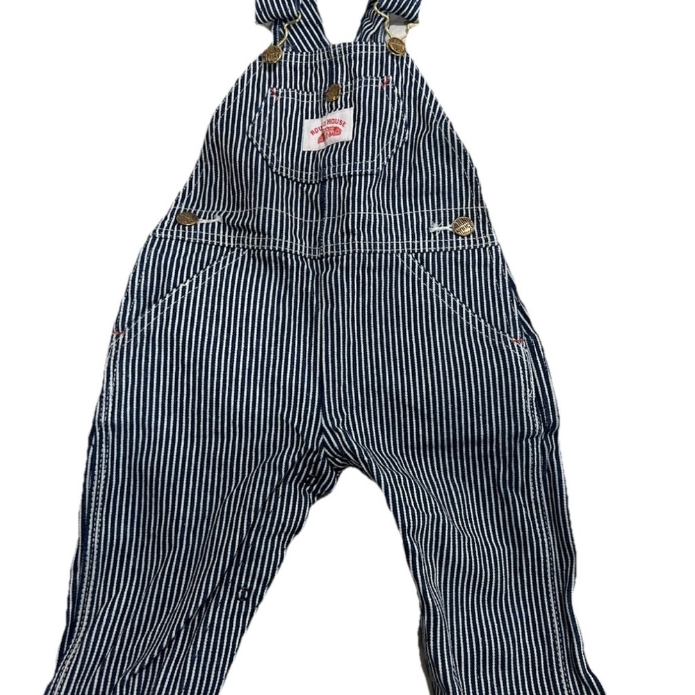 Roundhouse Classic Navy Striped Kids Overalls 18months
